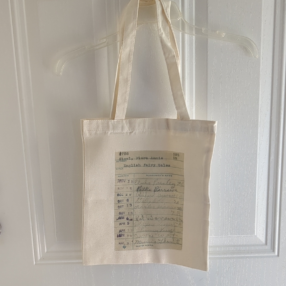 Canvas Tote Bag with Library Card Design Elvis Presley ❤️